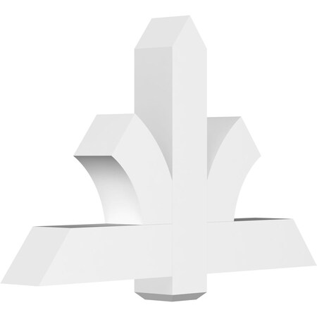 Ekena Millwork Redmond Architectural Grade PVC Gable Bracket, 48"W x 30"H x 6"D x 6"F, 15/12 Pitch GBP048X30X0606RED00